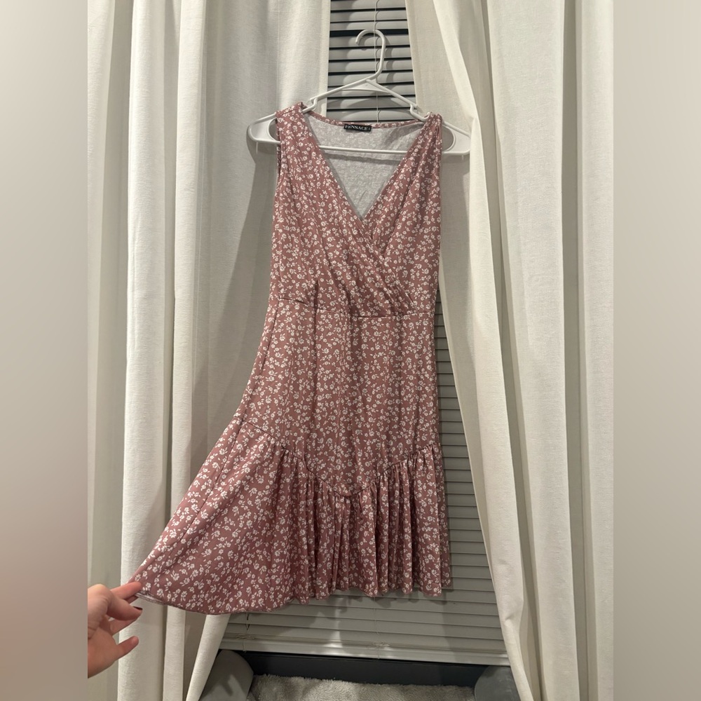 Floral Pink Sleeveless Dress